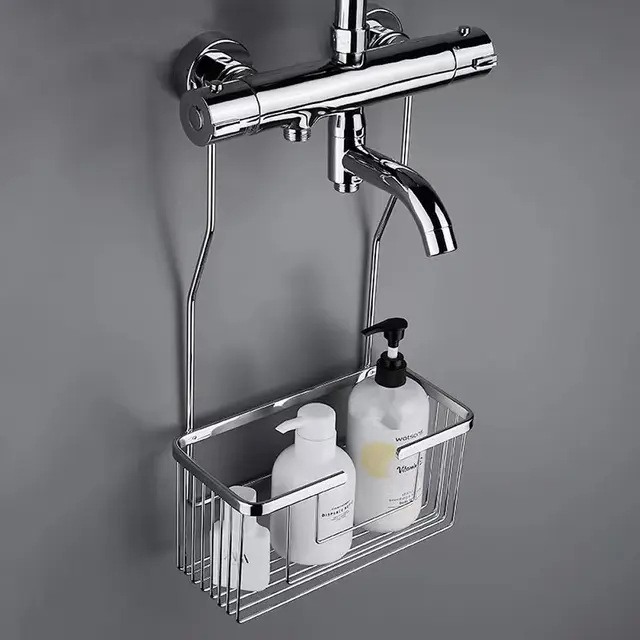 铝合金浴室挂架淋浴房浴室花洒挂篮免打孔卫浴五金置物架
